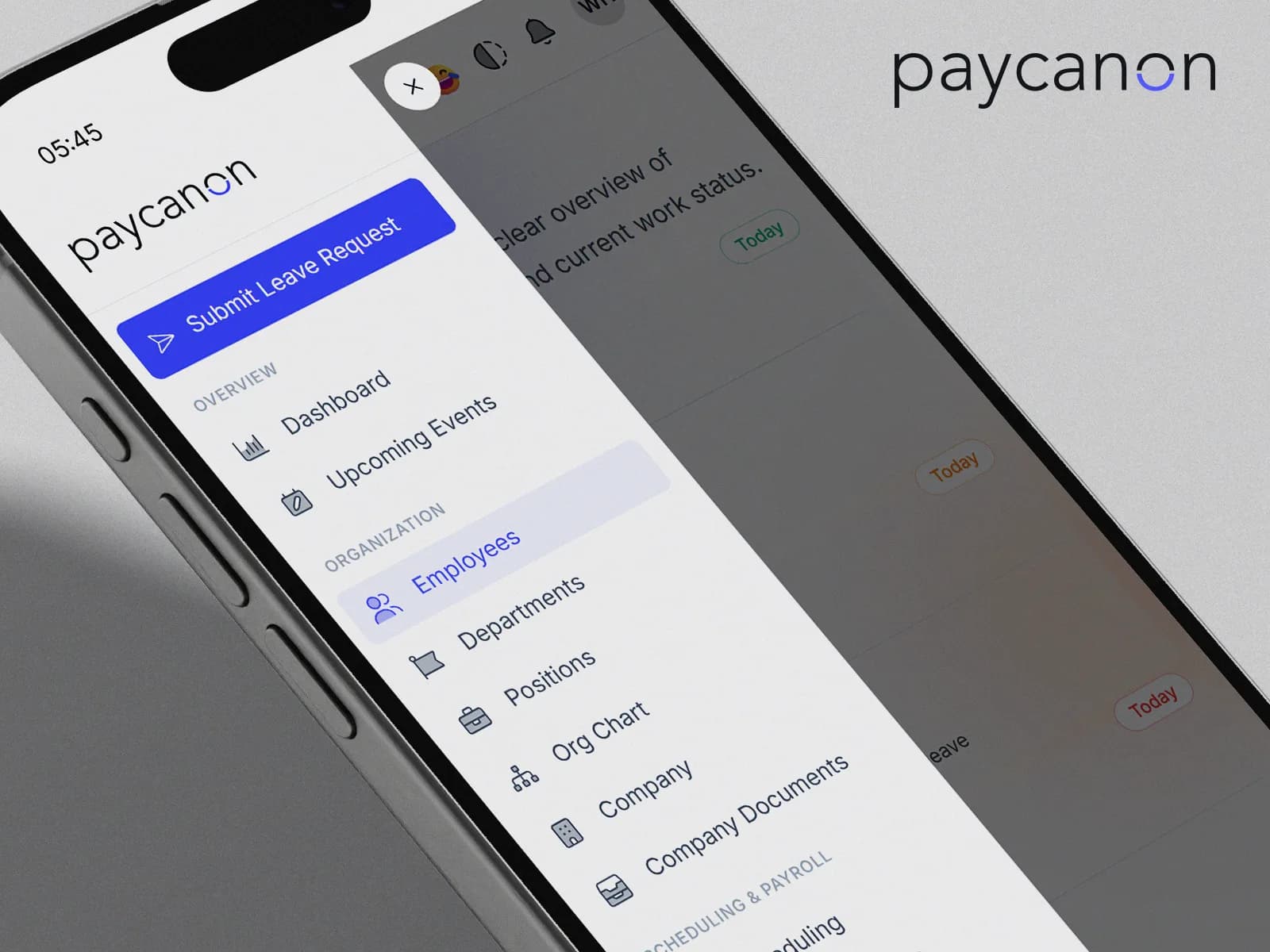 Paycanon mobile menu